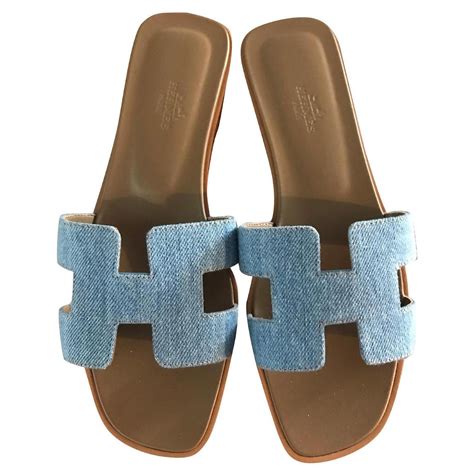 hermes sandals blue|hermes oran with strap.